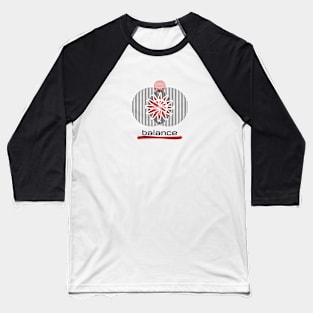 Balance - Trendy Modern Line Art Design Baseball T-Shirt